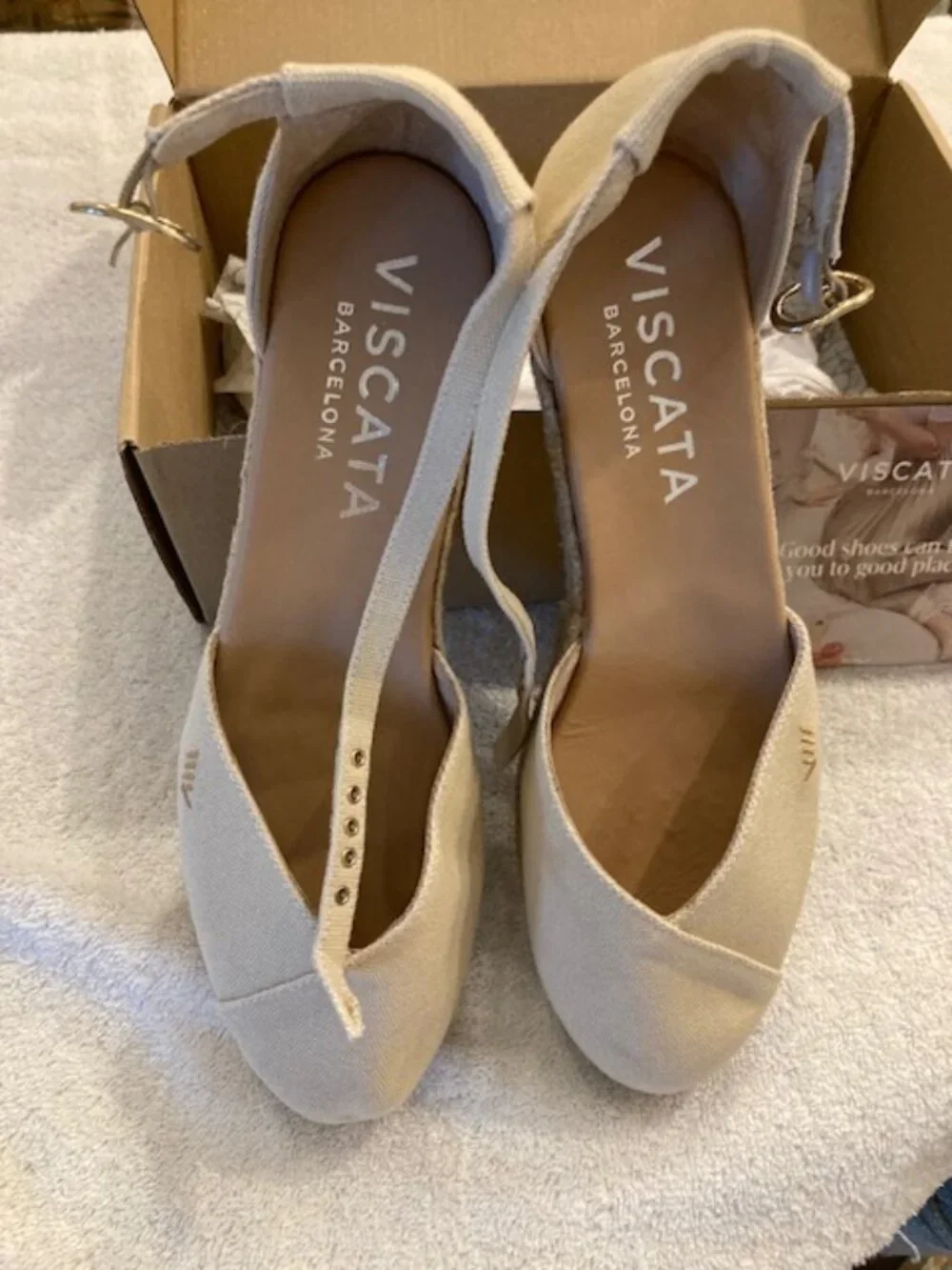 Viscata Espadrilles, Sz39, Ivory/Off-White